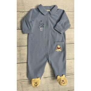Vintage Sincerely Pooh Baby Boy Pajamas (PJs) Sleeper Outfit, Size 0-3 months